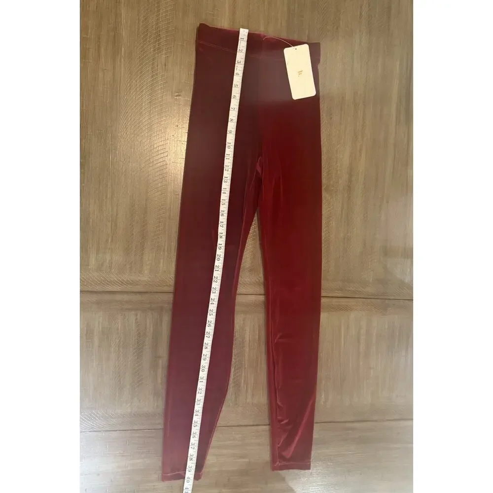 NWT Fabletics Emma Velour Leggings Cherry Burst Red Size XS Tall NEW $65.95 - Picture 10 of 16
